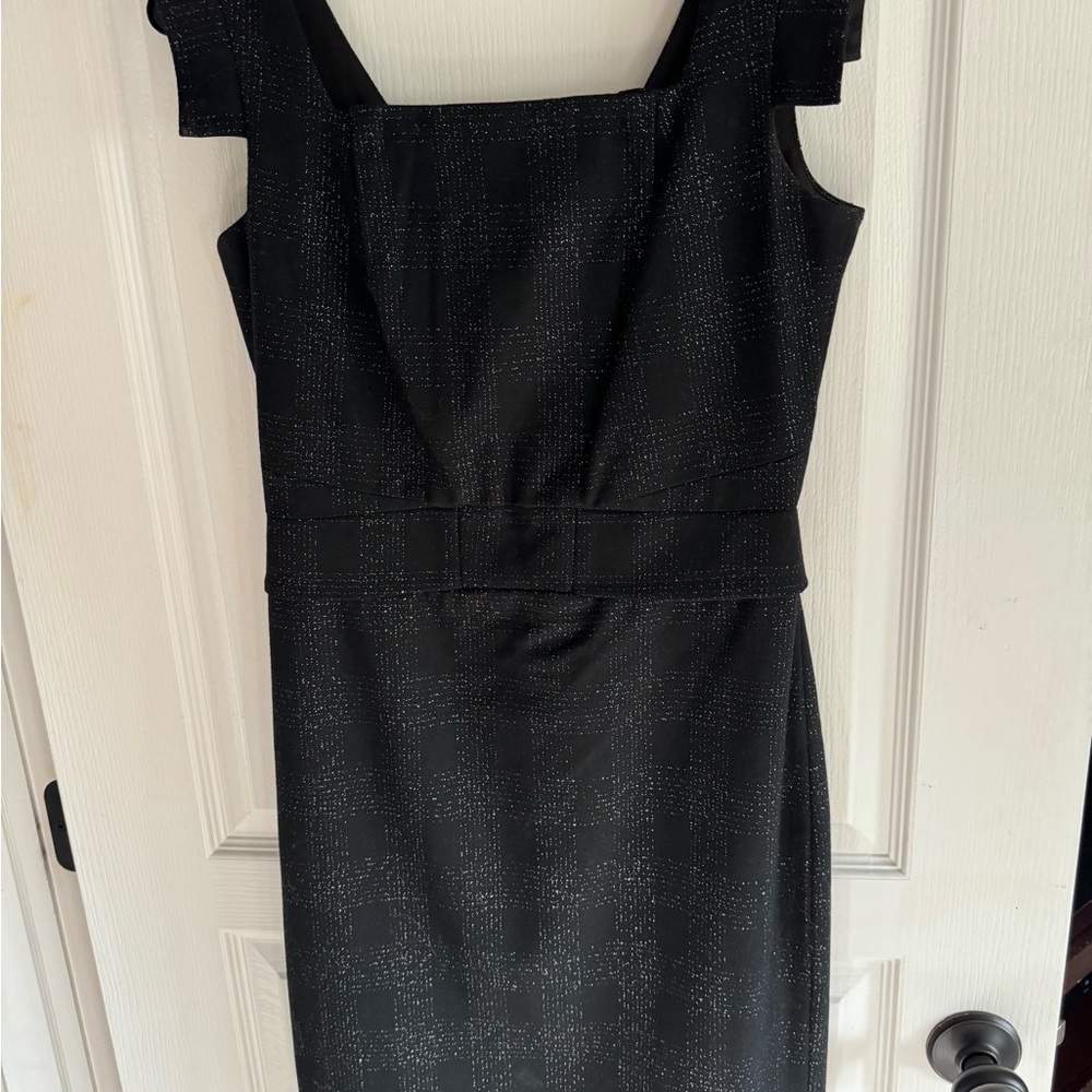 Club Monaco Black Textured Midi Dress